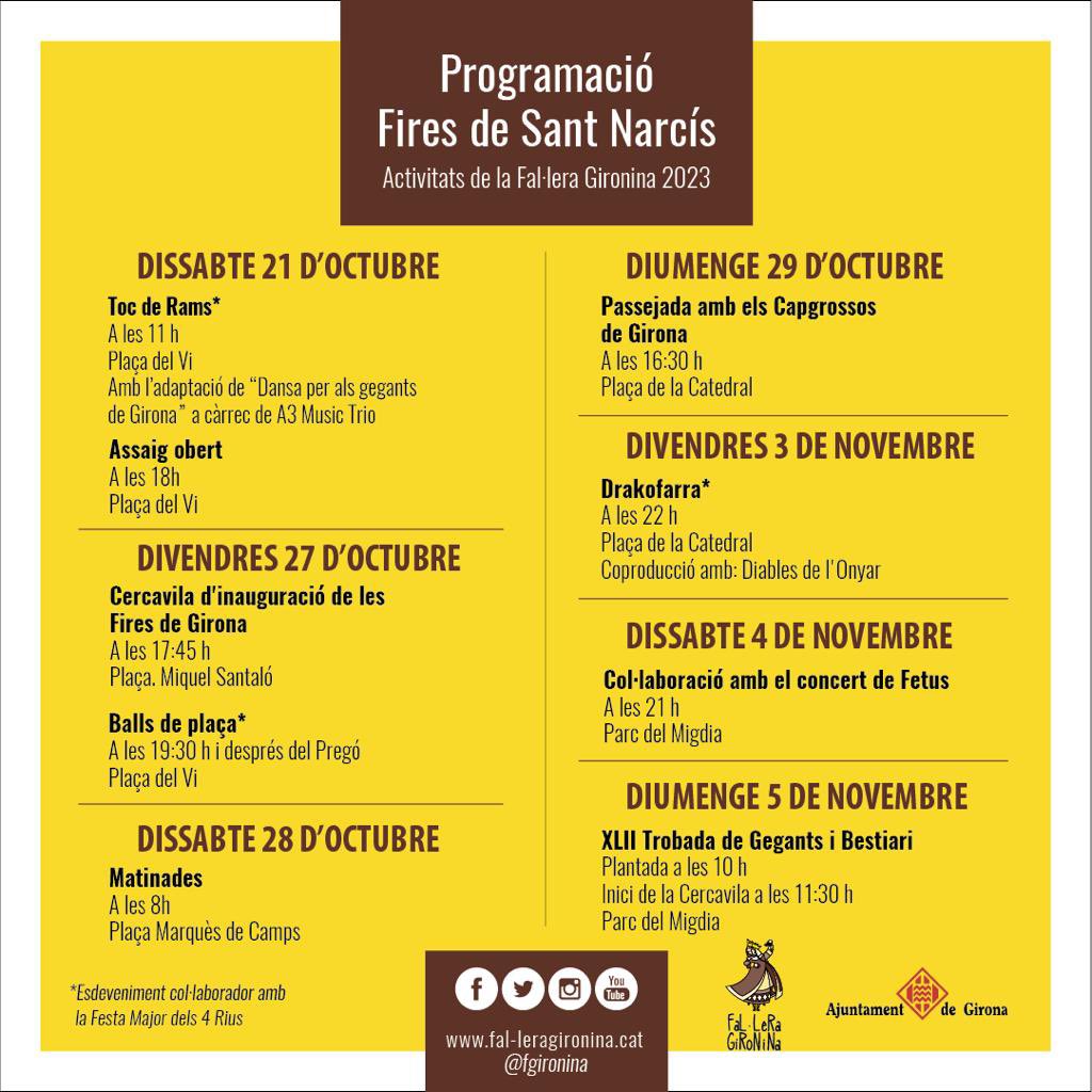 Ja tenim aquí la programació de les Fires de Girona 2023! 🎉

👉🏼 Aquí tens tots els actes on participem perquè ens puguis seguir cada dia! Per més informació, ves a l’enllaç de la Biografia! 

Recorda etiquetar-nos amb el #fgironina