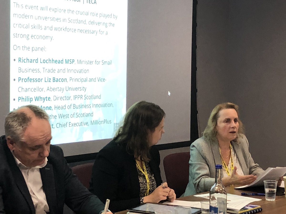 Liz Bacon (@abertayvc) on Twitter photo A pleasure to be part of the <a href="/million_plus/">MillionPlus</a> panel at the #snpconference this afternoon. Useful insights and discussion on how modern universities impact the Scottish economy and also the support and collaboration required to make progress. #SNP23 <a href="/AbertayUni/">Abertay University</a> A pleasure to be part of the <a href="/million_plus/">MillionPlus</a> panel at the #snpconference this afternoon. Useful insights and discussion on how modern universities impact the Scottish economy and also the support and collaboration required to make progress. #SNP23 <a href="/AbertayUni/">Abertay University</a>