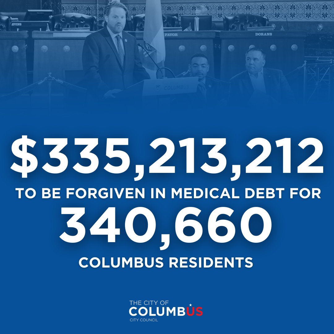 Families should not have to choose between putting food on the table and accessing needed medical care. This is why @RobDorans announced Council will be voting this evening on legislation that will forgive more than $335 million in medical debt for over 340,000 residents.