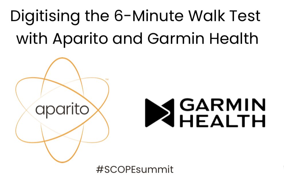 Super excited to be en route to #SCOPEsummit in Barcelona to share our experiences of digitising the 6-Minute Walk Test with @aparitohealth and @Garmin in #RespiratoryMedicine trials

Patient-centred approach to digital endpoints in #ClinicalTrials ☑️