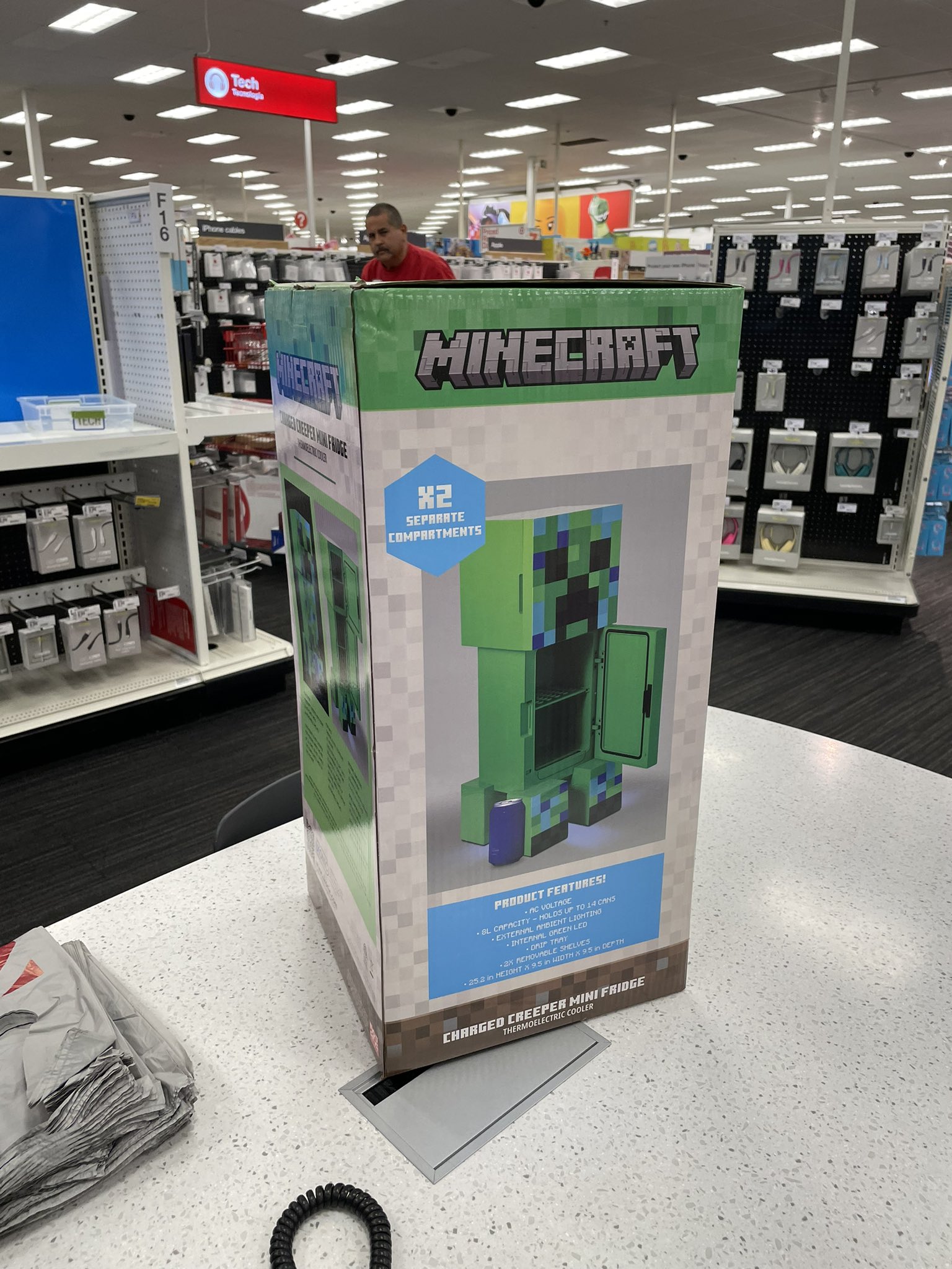Minecraft Charged Creeper Figural Mini Fridge : Target