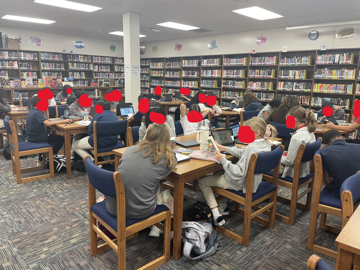 CCBMS_Library's tweet photo. 6th LE in the library before break to check out books & get spooky book recs! After finding books, time to read! Peep those timers going for Reading University! 👀📚@CCBMS_Braves @GISDREADS @GISDLiteracy @gisdnews @ambermhope @Aleahcr @GISDRLA #ReadingU #RUreading #GISDRUreading https://t.co/gv6S6gcXKr
