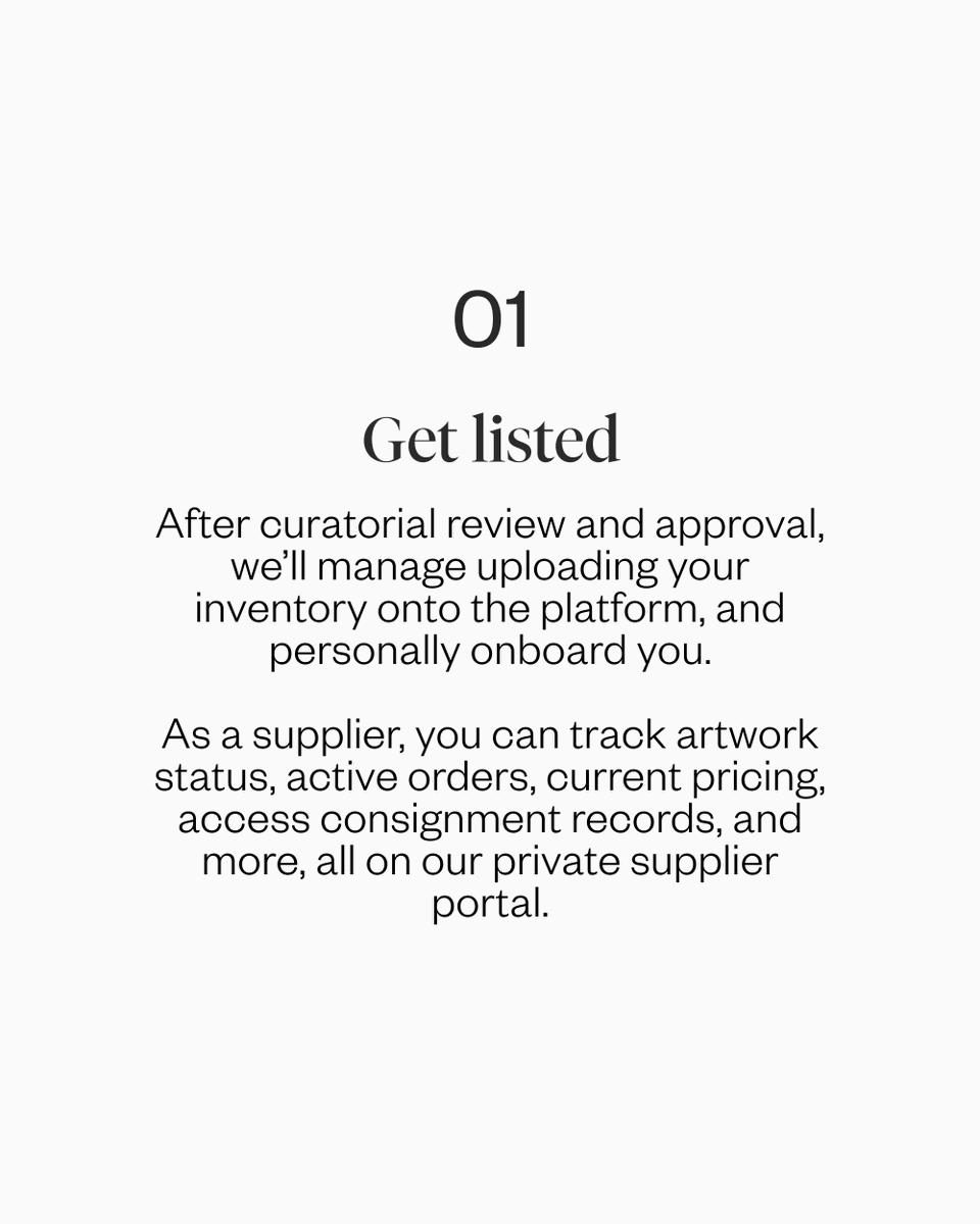 idea_oriented's tweet image. On Approval represents a new platform for generating revenue, expanding your collector base, and facilitating private sales.

Contact hello@onapproval.com to discover more about our Supplier program.