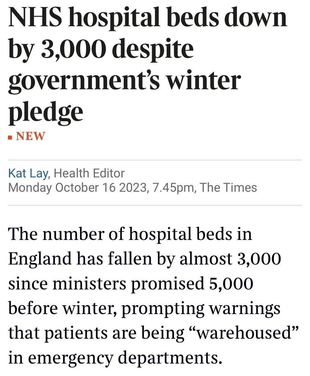 Dr Rachel Clarke (@doctor_oxford) on Twitter photo Breaking in <a href="/thetimes/">The Times and The Sunday Times</a> - the scandal of Sunakās much hyped āadditionalā 5000 hospital beds to avert a winter crisis amounting, in fact, to 3000 *fewer* beds.
Sunakās promise was a downright lie.
He quite clearly cares not one jot about the NHS or patientsā lives. Breaking in <a href="/thetimes/">The Times and The Sunday Times</a> - the scandal of Sunakās much hyped āadditionalā 5000 hospital beds to avert a winter crisis amounting, in fact, to 3000 *fewer* beds.
Sunakās promise was a downright lie.
He quite clearly cares not one jot about the NHS or patientsā lives.
