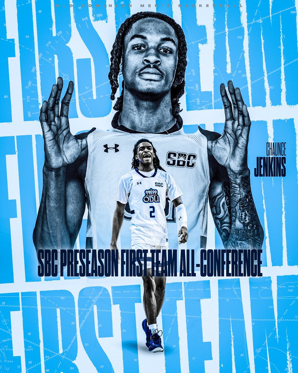 ODU_MBB's tweet photo. Chaunce Jenkins has been named Preseason First Team All-SBC❕👑

>>> https://t.co/xsjHjp6wrO

#ReignOn https://t.co/zA4cTE3Ort