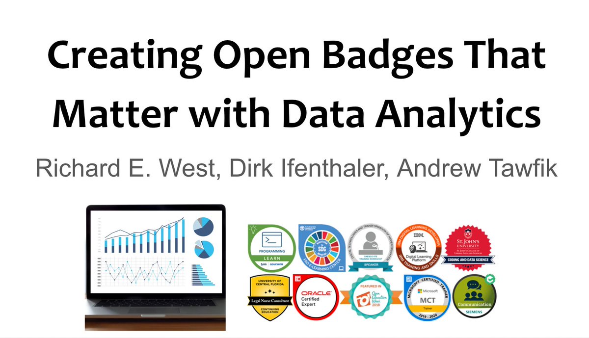 What do you get when you combine data analytics with #openbadges? We don't know all the answers, but we're talking about a few potential ideas for merging these two things. Come see the discussion Tuesday at #aect23 in Universal E1 at 10 a.m. With @ifenthaler and @andrewatawfik!