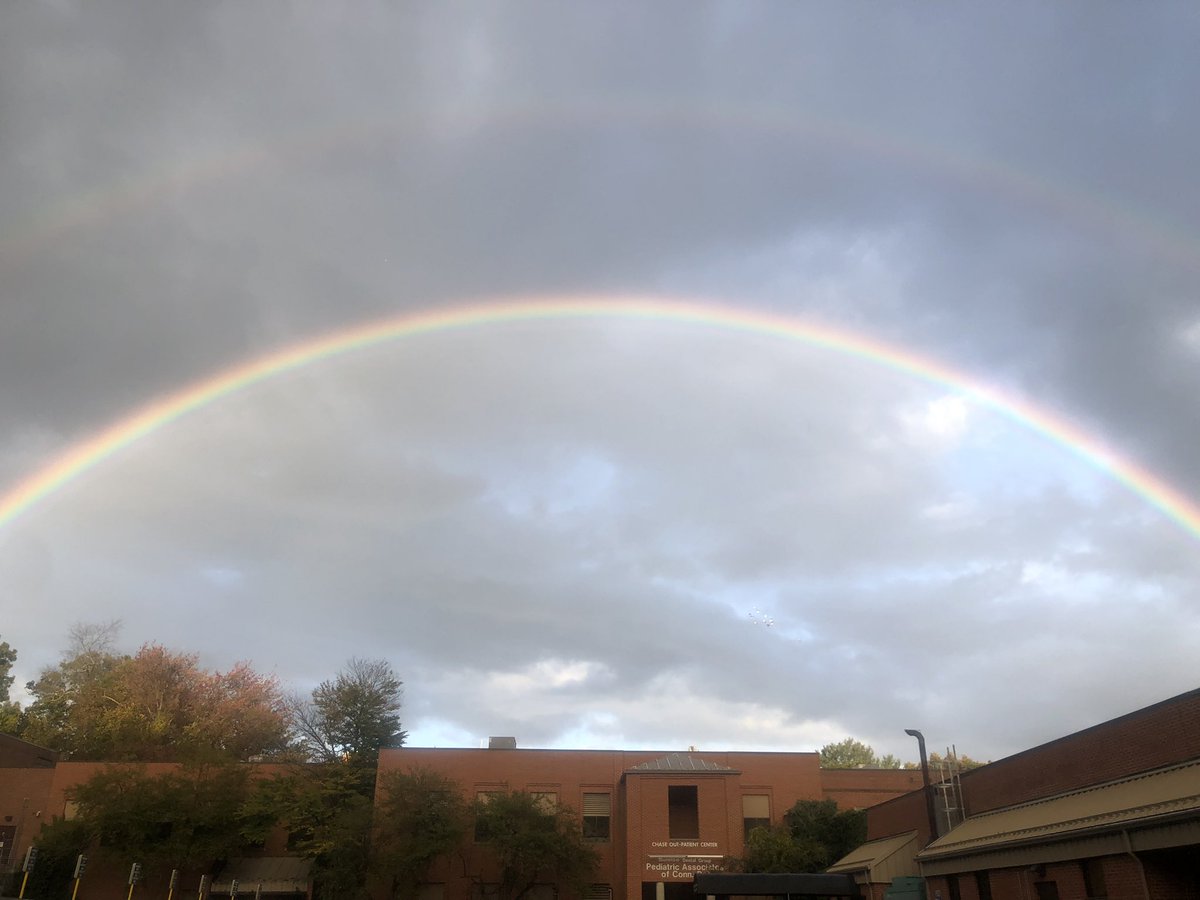 A double rainbow is often seen as a sign of hope and prosperity…. Today, the one outside our Chase Outpatient Center must be from all the flu shots administered by our nurses and residents! #fluseason #vaccinessavelives #influenzavaccine #patientsfirst #MedEd #MedicalEducation