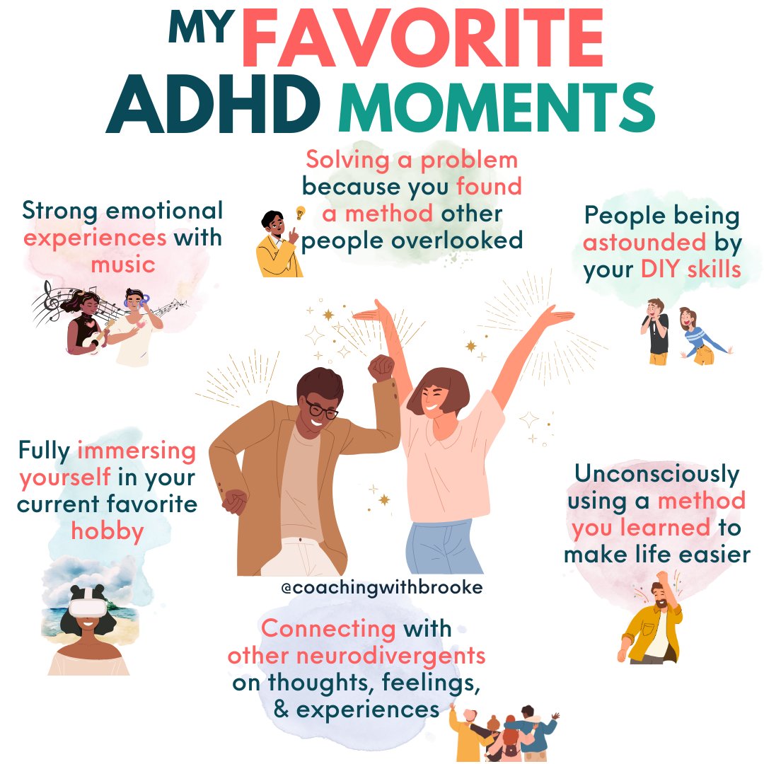 In contrast to last week's 'Greatest ADHD Fears', today we're looking at some AWESOME ADHD moments!

👇I love these so let’s keep it going…Drop your favorite moments with ADHD below!

#adhdadult #adhd #adhdcoaching #adhdtips #adhdwomen #adhdawareness #adhdhelp #adhdcoach