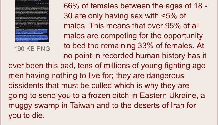 95% of men are competing for the bottom 33% of women…

Draft incoming.