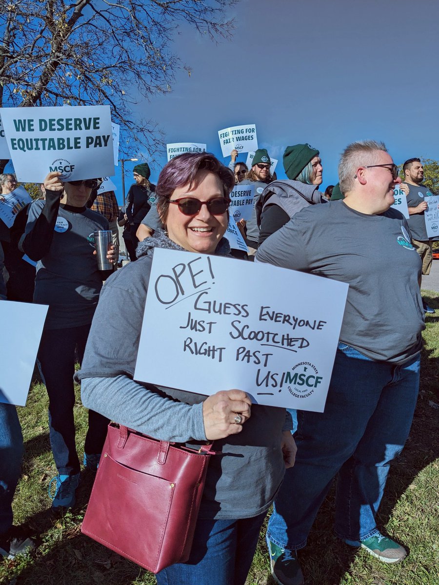 MSCFMN's tweet image. Well, we are MINNESOTA state college faculty

@MinnStateEdu
#stateofthesystem
#fairwagesnow
#respect
#settlethecontract
#mnleg