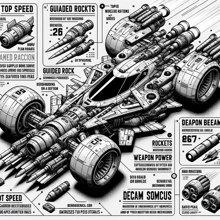 ozayrmoorad's tweet photo. @Hathibel @chaseleantj Black and white technical drawing showcasing an advanced racing defence vehicle with lots of weapons and defences. Annotations detail its powers and capabilities. https://t.co/7JzOZDCfH0