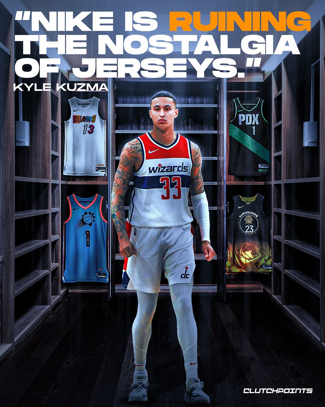 Kyle Kuzma Rips Nike for 'Ruining the Nostalgia of Jerseys