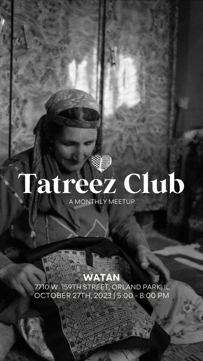 We started a Tatreez Club at our Chicagoland studio that meets once a month for folks at all different levels to come and work on their tatreez projects. Our next meeting is Oct. 27th!

If you're in the area and interested, sign up here: forms.gle/ngknhkPvwaYvKv…