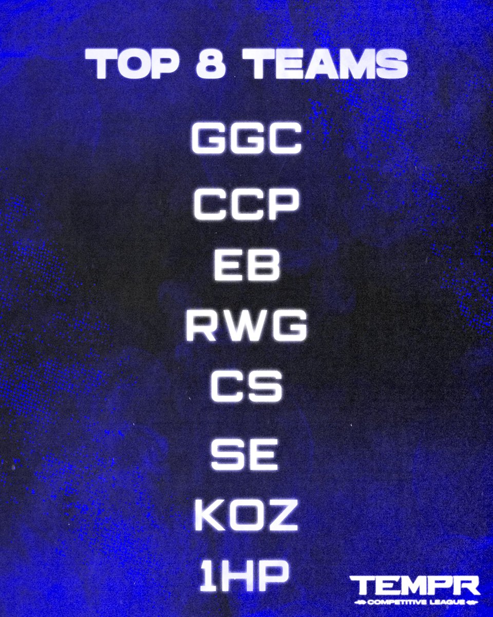 With Closed Quals over, we would like to congratulate the top 8 teams that will be moving onto the next phase where they will go head to head to see who will be the champion of TCL Season 1!