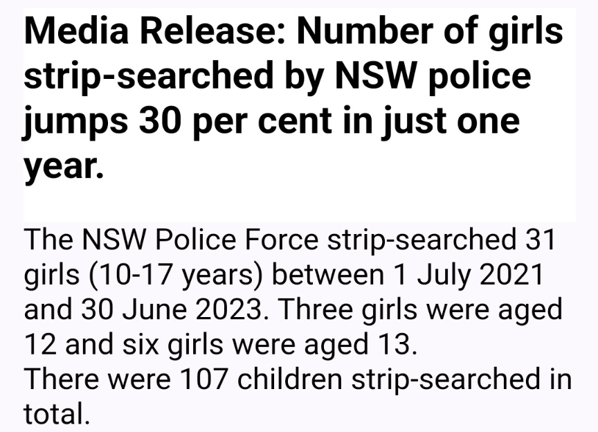 From @RLC__News, strip searches up to June of this year. Traumatising, unnecessary, and funded by NSW residents.