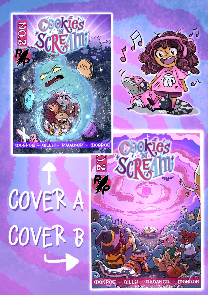 SketchyRaven's tweet image. Cookies 'N Scream is live! 
A spooky all-ages indie comic, available for the next 30 days! 🩶
kck.st/48YK74O