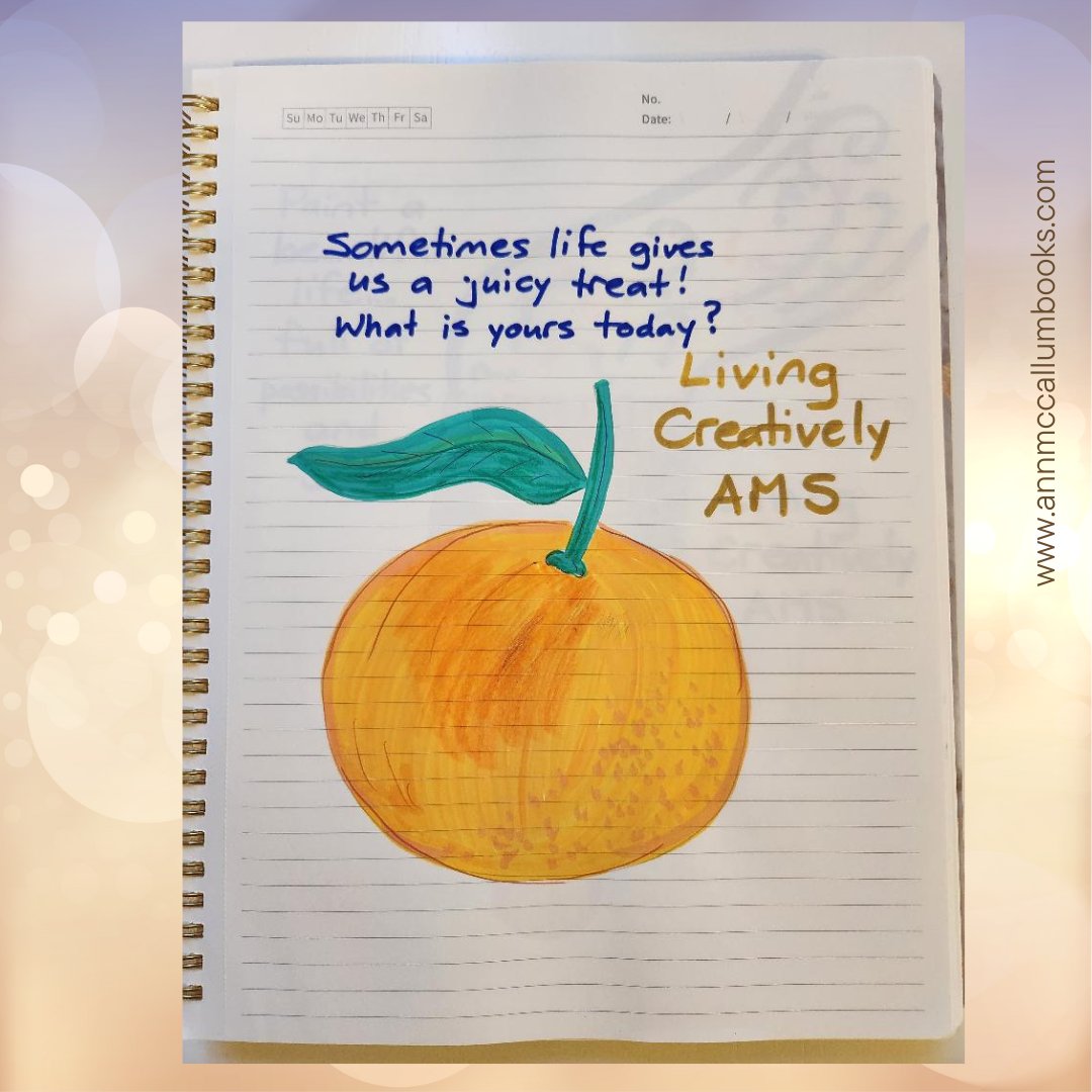 McCallumBooks's tweet photo. #LivingCreativelyAMS Sometimes life DOES give us a juicy treat. Look for it... https://t.co/ineEzQ2Tay