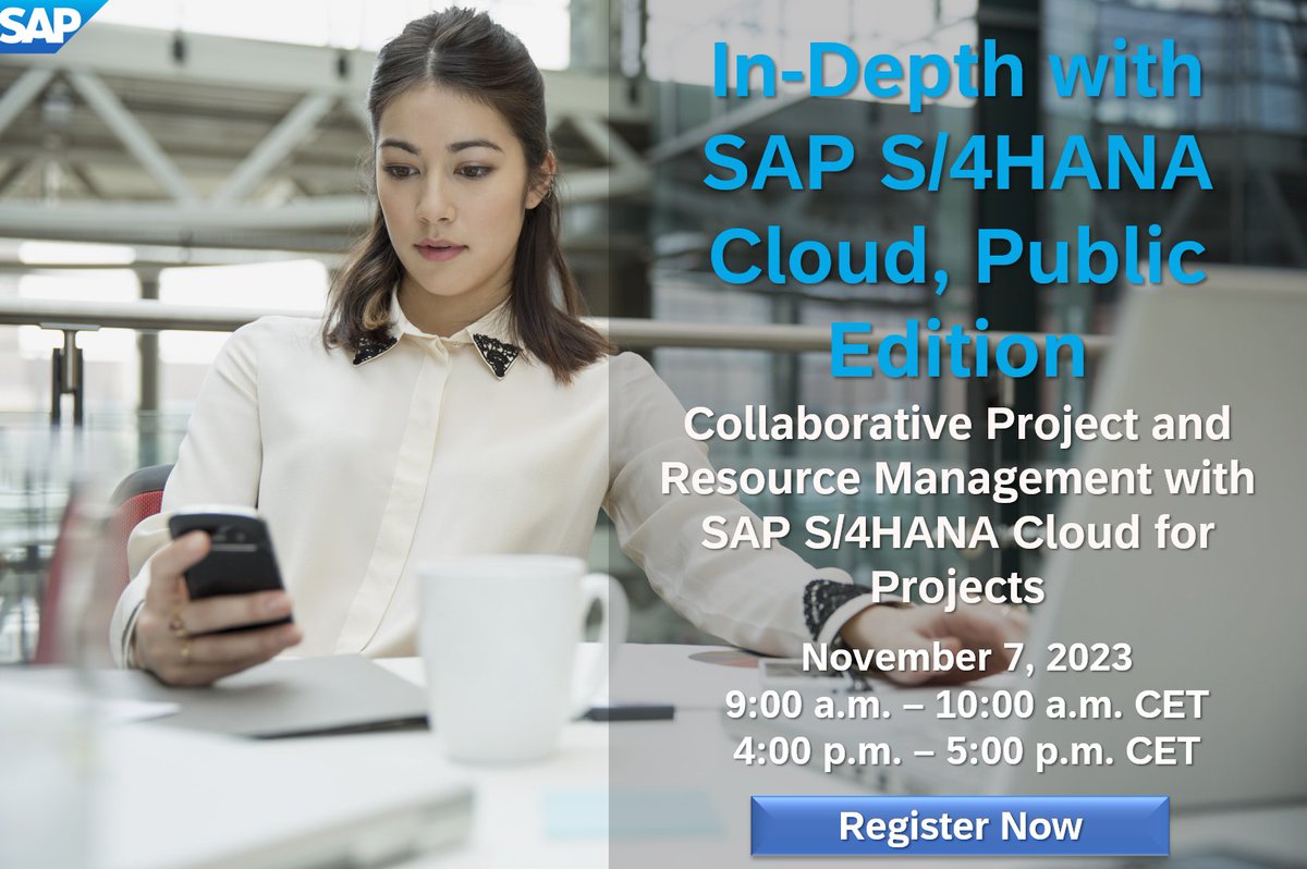 BottomleyBec's tweet photo. 🫱🏼‍🫲🏾 Join the In-Depth with #SAP #S4HANA #Cloud, Public Edition Series on November 7 and get deep-dive insights into #collaborative project and resource management. @SAPCloudERP 

Session 1 (9 am CET): https://t.co/2nUbNvg9Z8

Session 2 (4 pm CET): https://t.co/5rF5bUaArN https://t.co/bk17WeY7AO