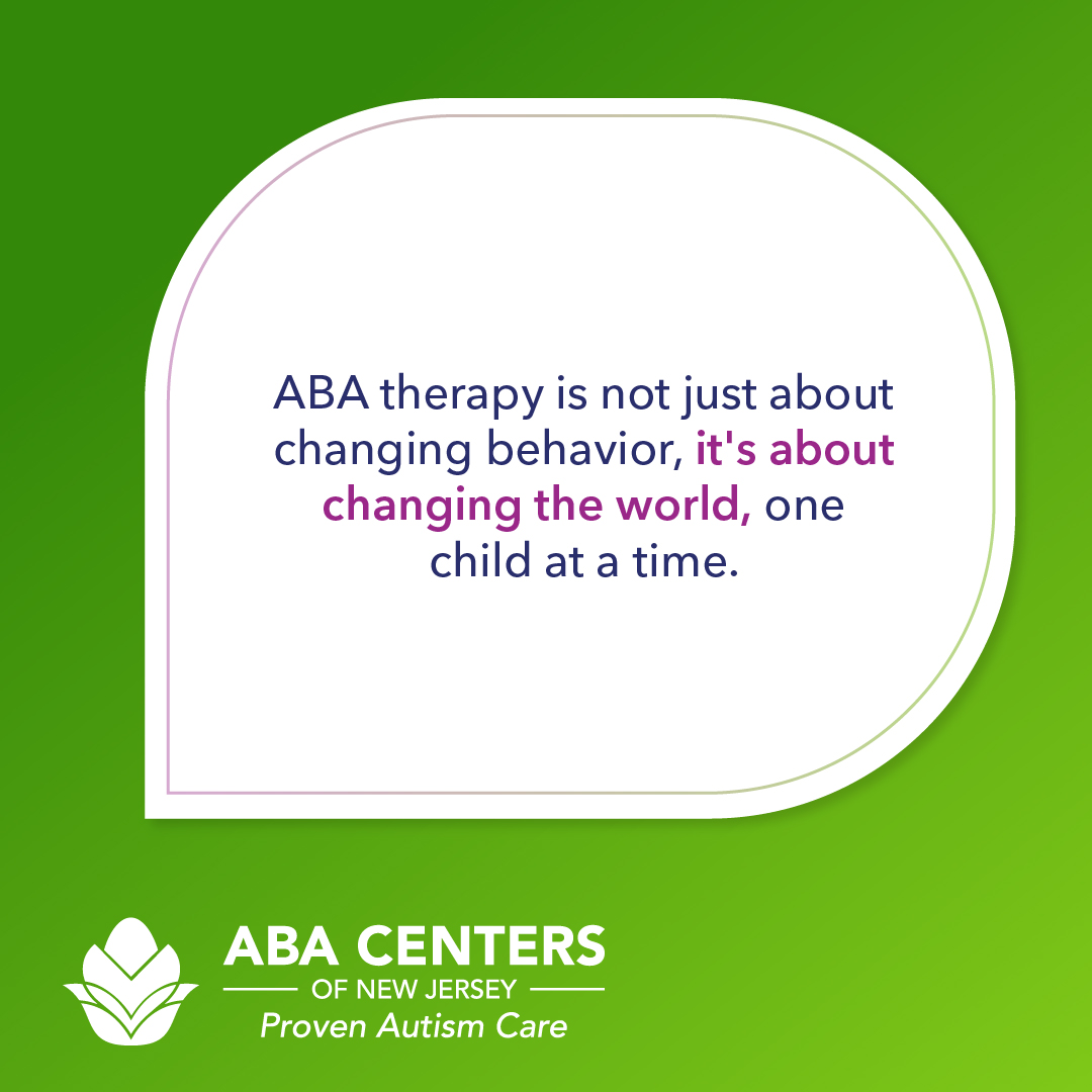 ABA therapy is not just about changing behavior, it's about changing the world, one child at a time.

#abacentersofnewjersey #mondaymotivation #mondayvibes #changingtheworld #onechildatatime #abaforgood