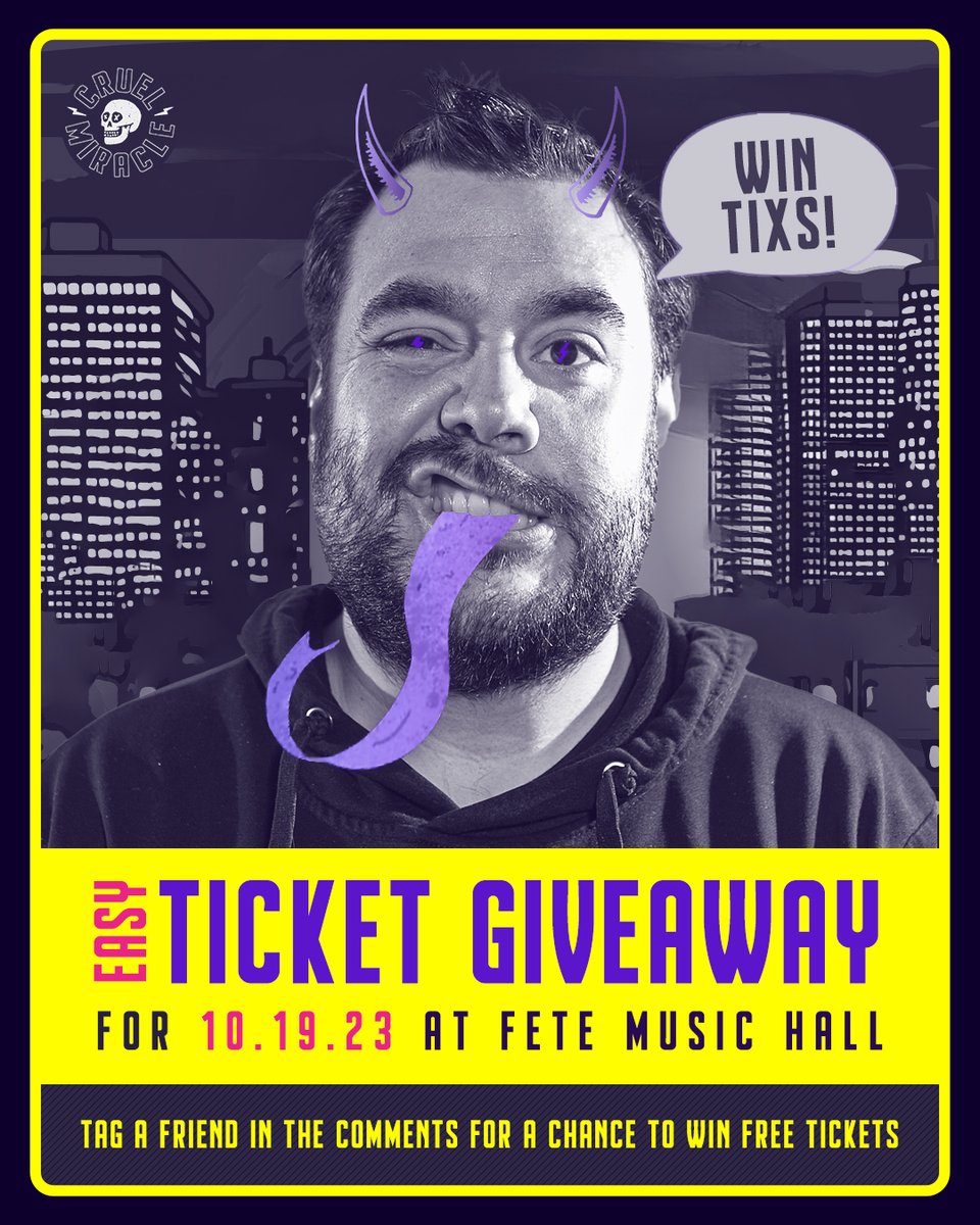 Tag a friend  in the comments for a chance to win FREE tickets for our next show on  10.19.23 at Fete Music Hall in Providence, RI.
Winners will be contacted via Instagram on 10.18.23 at noon ET. #GetStoked ⚡️💀⚡️