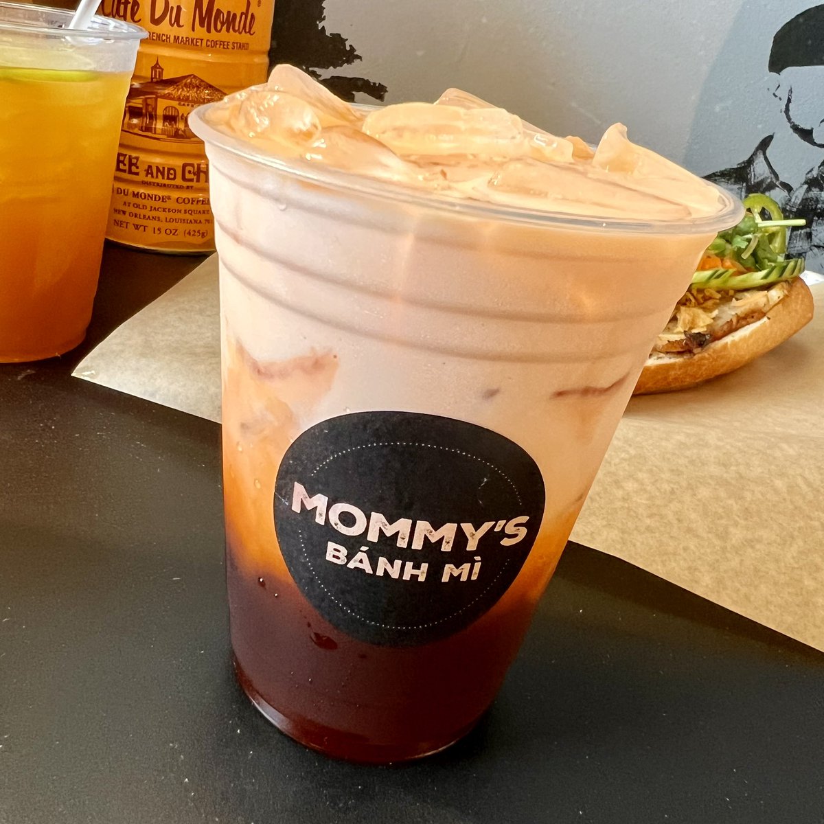 Creamy iced Thai tea from MBM, one of our favorite drinks 😍 Grab some food and a Thai tea during our hours this week! We’re back from today through Saturday from 10:30 AM to 2 PM 😁