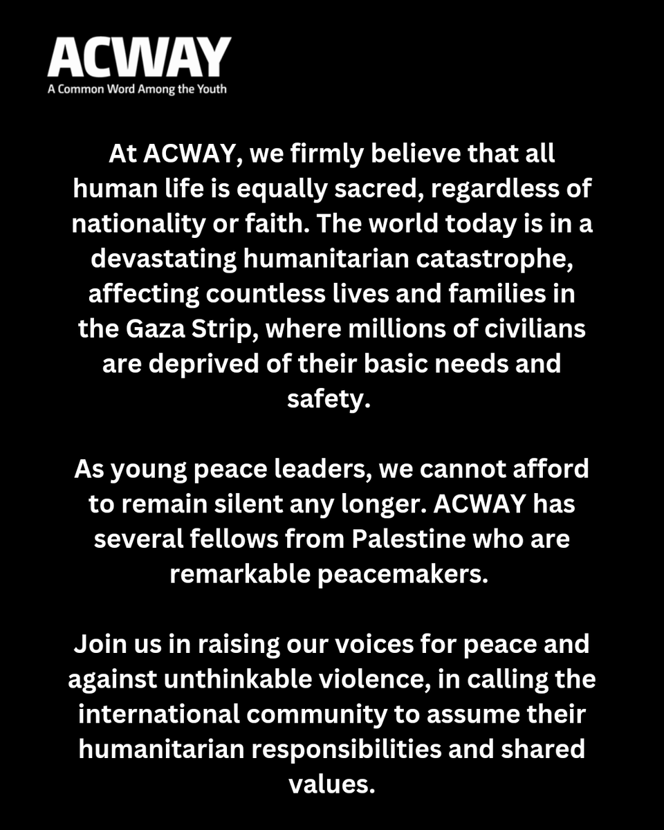 A Common Word Among the Youth (ACWAY) tweet media