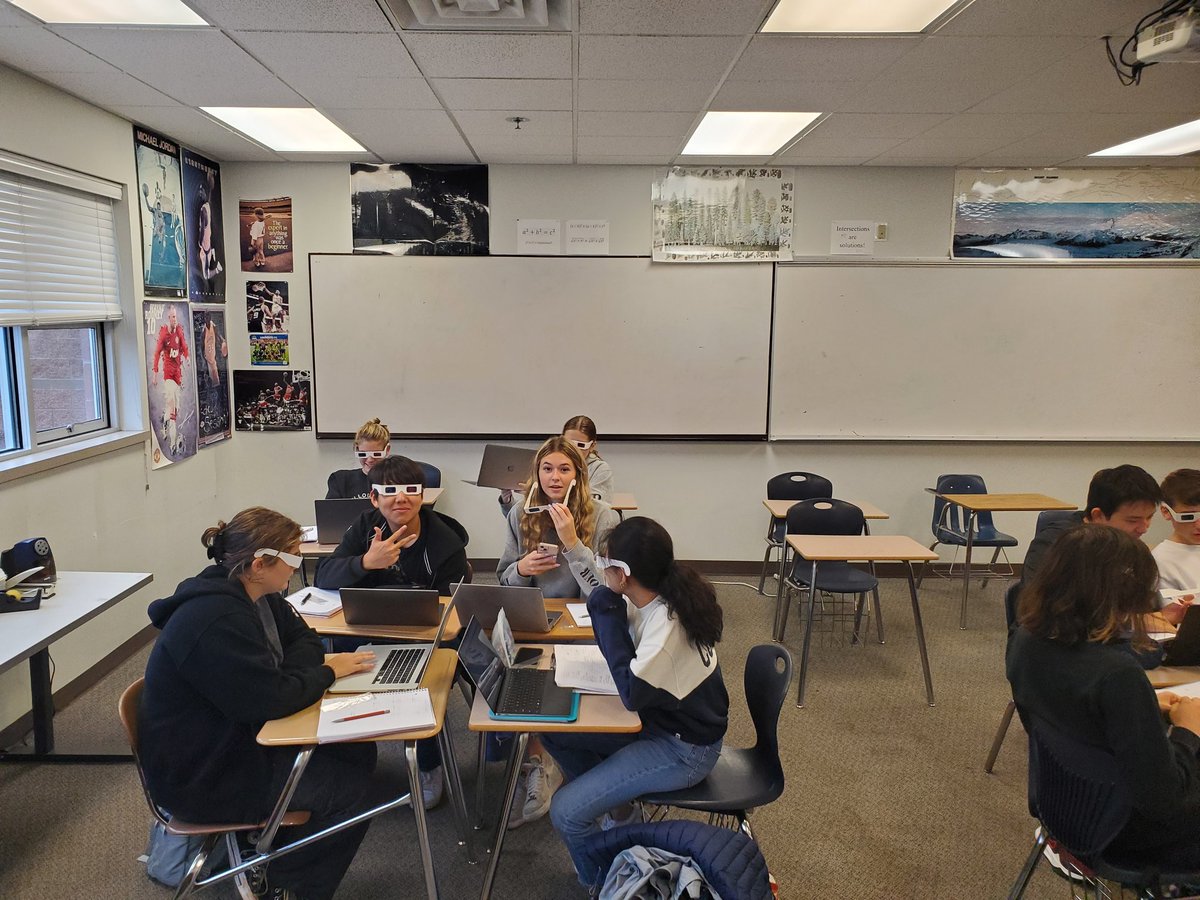 Checking out 3D graphs in 3D during our Calculus class at my new school,  Archbishop Murphy. <a href="/AMHSStudentLife/">AMHS Student Life</a>