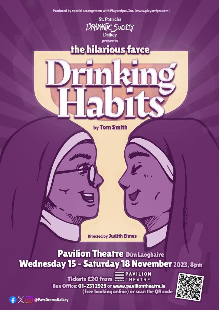 Accusations, mistaken identities, and romances run wild in Drinking Habits, a laugh-out-loud farce in which two nuns at the Sisters of Perpetual Sewing have been secretly making wine 🍷 

Tickets available now!
Link in bio!
