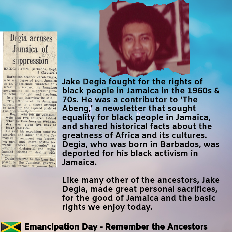 drchanja's tweet photo. @tafyou Hugh Shearer deported my father - Jake Degia - as he was born in Barbados and standing up for the rights of black people in Jamaica and empowering black Jamaicans. #remembertheancestors #unsungheroes #standupforyourrights #theabeng #walterrodney #blackpower #blackliberation https://t.co/rYcIesO6db