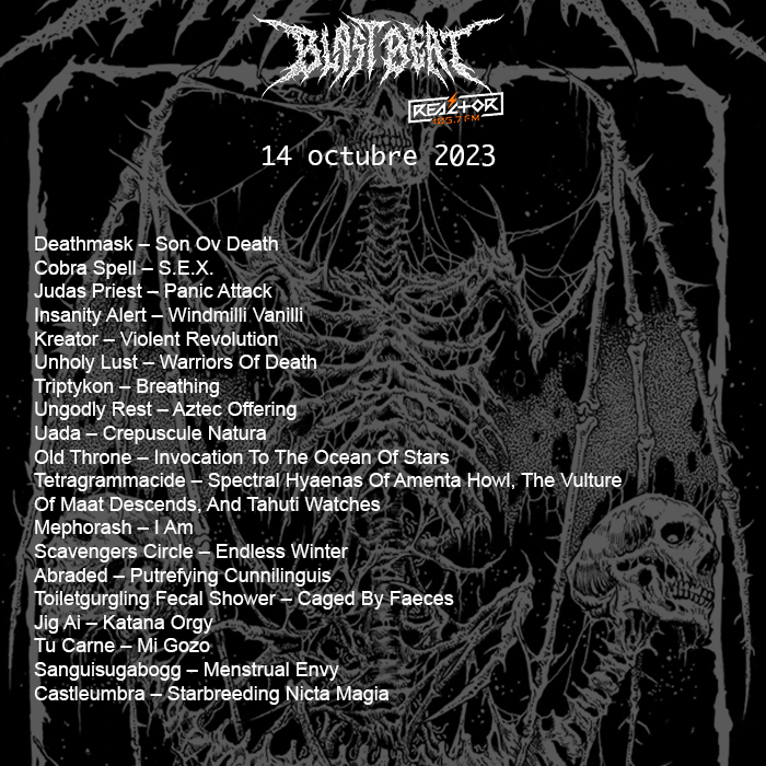 BBeat105's tweet photo. Ya está en @Spotify y @ApplePodcasts el @BBeat105 #206

#Deathmask, #CobraSpell, @judaspriest, #InsanityAlert, @kreator, #UnholyLust

@AlterEgoShows, #GraveMetalFest
@chamucoprods, #LaMezcalli, #JMBookingAndProds, @HHOpenAir 

#StayBlast
#BlastBeat105 https://t.co/5ACvHHE1sa