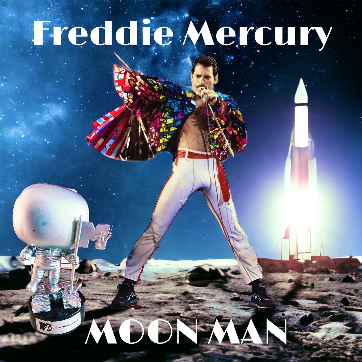 nancykilmer11's tweet photo. Granny Artist is so happy to have her Freddie Mercury Moon Man Sticker on #Perun2 Rocket! Soon Freddie will be a priceless #NFT that went into Outer #Space on #CopernicSpace/Spacebles.com!๐ https://t.co/OMzc66239w