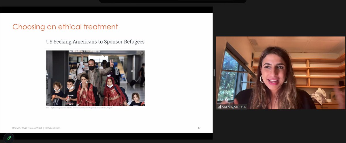 Today, Salma Mousa (@UCLA) joined #RST2023 to deliver a lecture on research ethics. Salma reflects on her experience as a researcher in conflict zones to demonstrate how centering ethics in study design leads to higher quality evaluations. More 👇: povertyactionlab.org/resource/ethic…