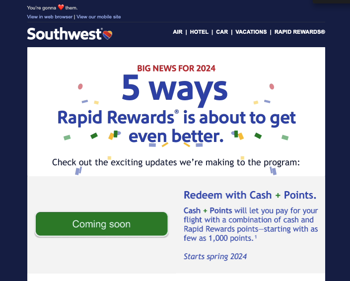 ChaseGausepohl's tweet photo. @SouthwestAir Just because I fly with you once doesn't mean you can send me ad emails that I never signed up for with no unsubscribe button. Forever. Don't do that to people. #flyingdumpsterfire https://t.co/m8GPSPoLHV