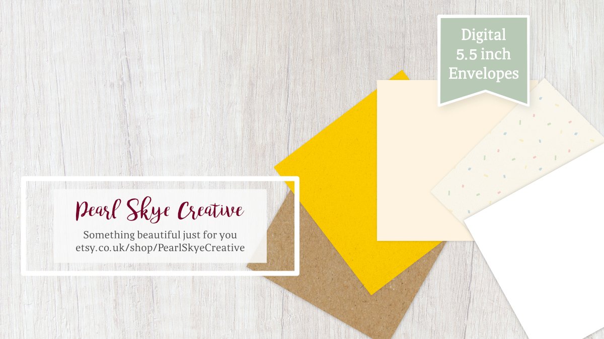 5 template designs to print your own 5.5 x 5.5 inch square envelopes to fit 5.25 x 5.25 inch cards - available on Pearl Skye Creative.

etsy.com/uk/listing/158…

#squareenvelopes #envelopes #printable #download #kraft #confetti #birthdaycard #thankyoucard #greetingcard #retrocard
