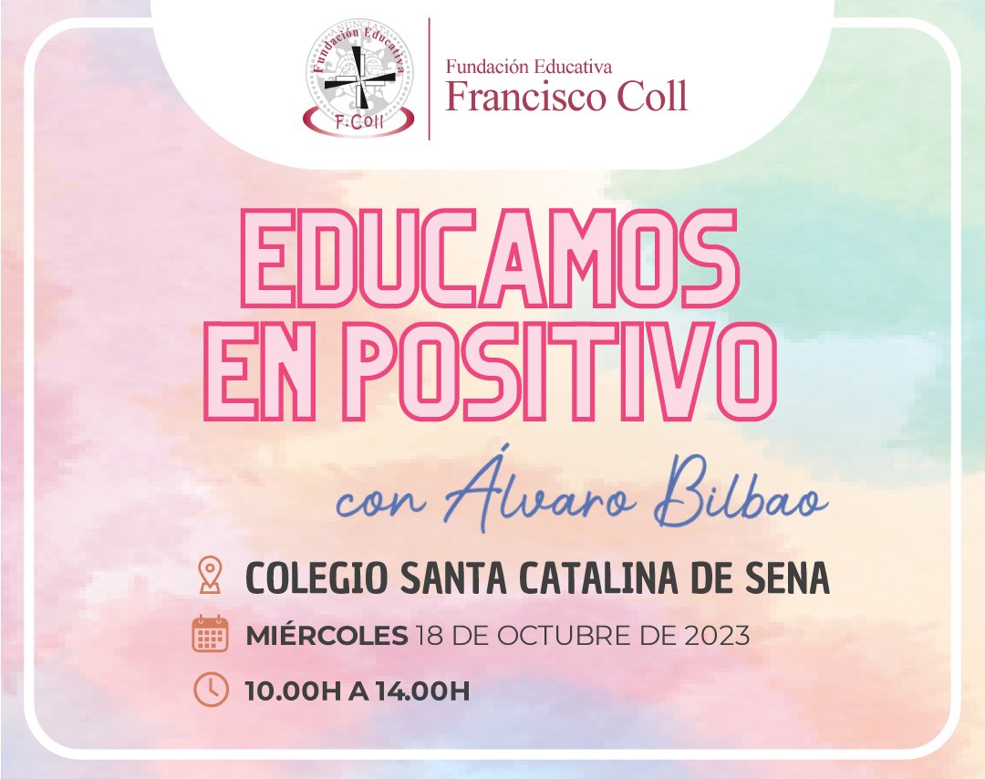 ¡Una mañana transformadora con Álvaro Bilbao! 🚀 Aprende cómo Educar en Positivo este miércoles 18. 

Inscripciones: acortar.link/d5Pa6f

#EducaciónConPropósito #AlvaroBilbao #DisciplinaPositiva #TallerparaPadres