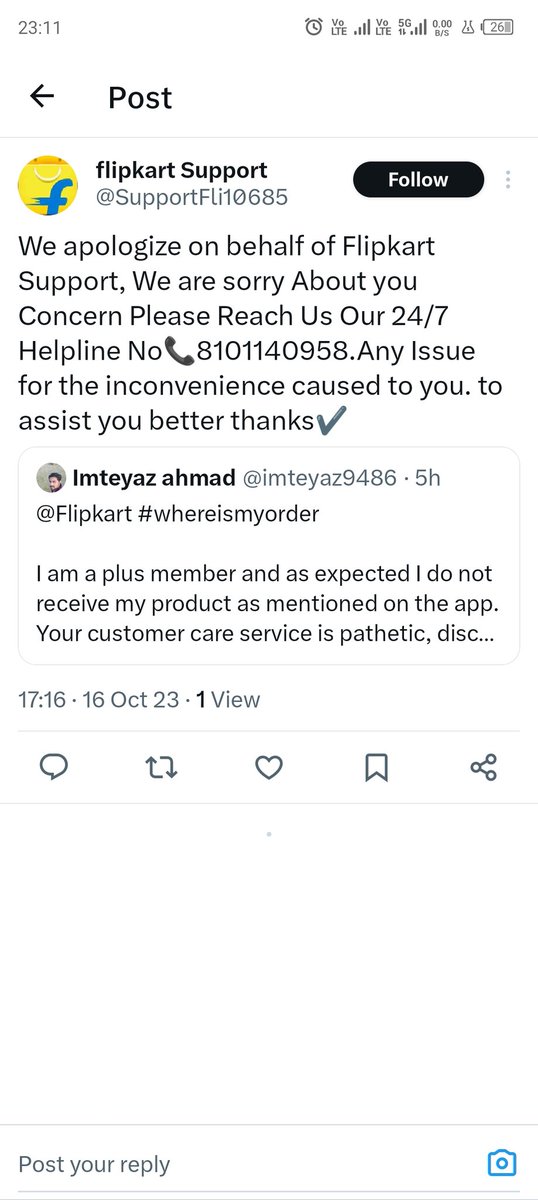 @MahaCyber1 

Hello this is another fraud handler.
Tried to fool a few other members. Please check and track this handler .

#Flipkart @Flipkart #whereismyorder
