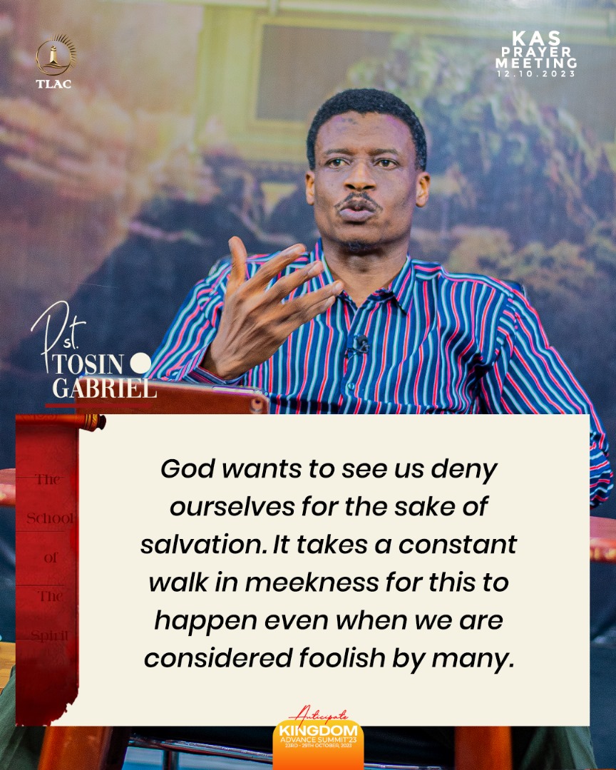 tlackingdom's tweet image. God wants to see us deny ourselves for the sake of salvation. It takes a constant walk in meekness for this to happen even when we are considered foolish by many.
