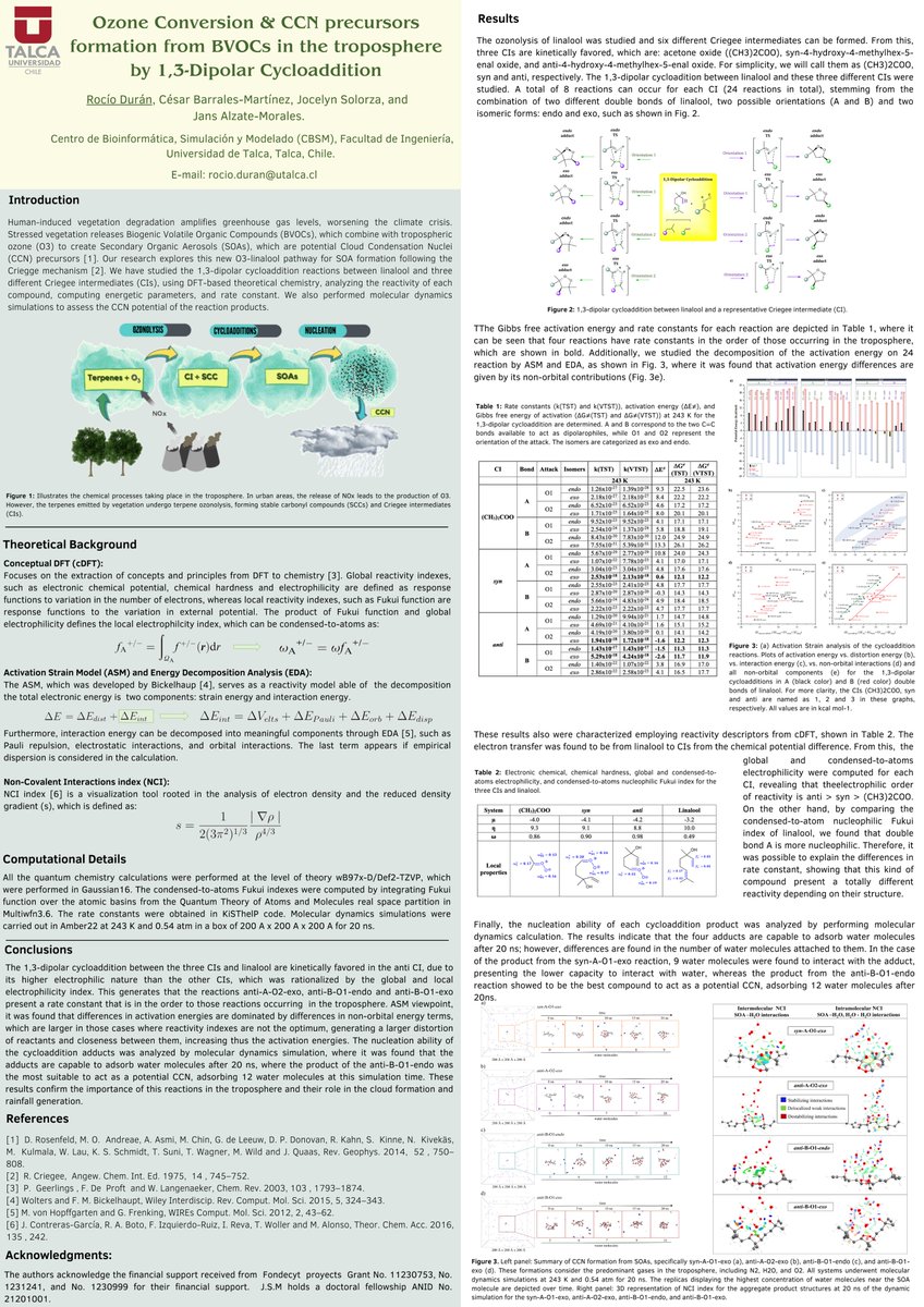 Hi <a href="/LatinXChem/">LatinXChem</a>, presenting my work ‘Ozone Conversion &amp; CCN precursors formation from BVOCs in the troposphere by 1,3-Dipolar Cycloaddition’ at #LatinXChem23 #LatinXChemComp #Comp142
<a href="/PCCP/">PCCP</a>