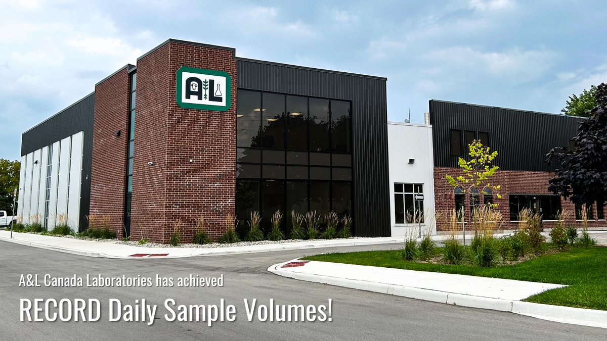With the recent lab expansion fully operational, A&amp;L is proud to report RECORD daily sample volumes. The lab is still operating well below its new capacity, so keep those samples coming! We’re ready 💪

Learn more about the expansion in our newsletter: alcanada.com/pdf/newsletter…