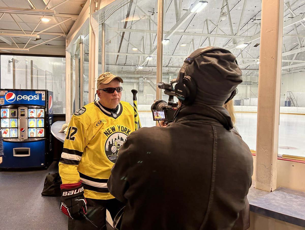 John O is being interviewed. We’re trying so hard to get the word out to the #Blind community that there are so many #BlindSports available. Come out and give one a try if you are #LowVision. Thanks for your service John! He is also a #WarriorHockey🇺🇸