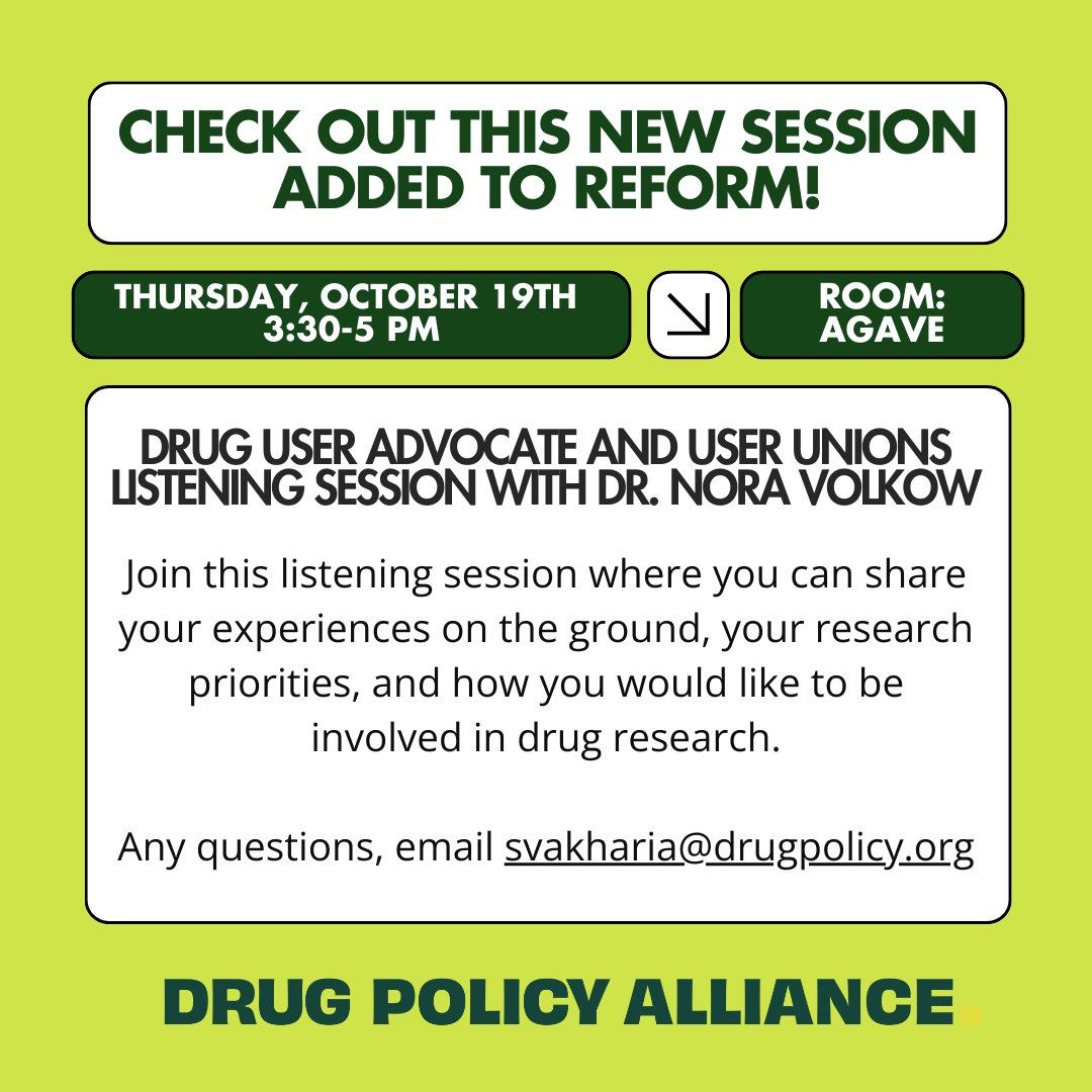 marginalutilite's tweet photo. Deleted old tweet b/c typo: I'll be intro-ing this unmissable #Reform23 listening session w/NIDA Director Nora Volkow for people w/lived &amp; living experience of drug use, while my mentor
@SarahB________ &amp; @nabarund will be co-moderating. Join us at 3:30 pm local time on 10/19. https://t.co/iY0nVDEdAI