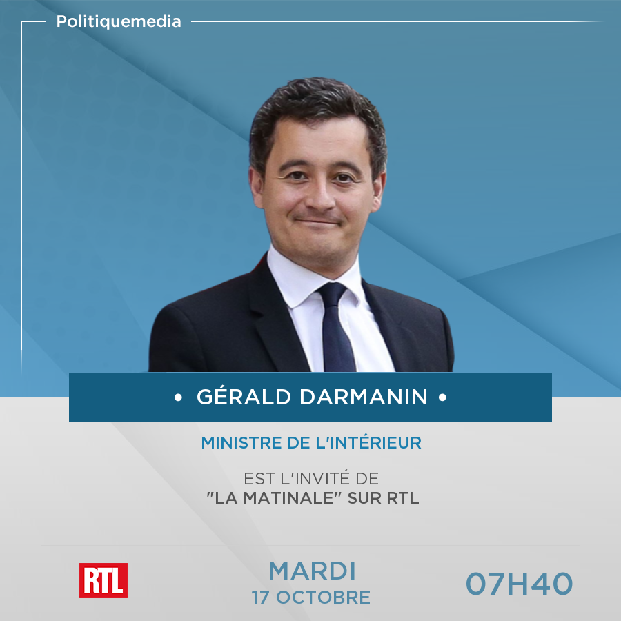 .@gdarmanin sera, demain mardi 17 octobre à 07:40, l'invité de "La matinale" sur RTL politiquemedia.com/invites-politi…