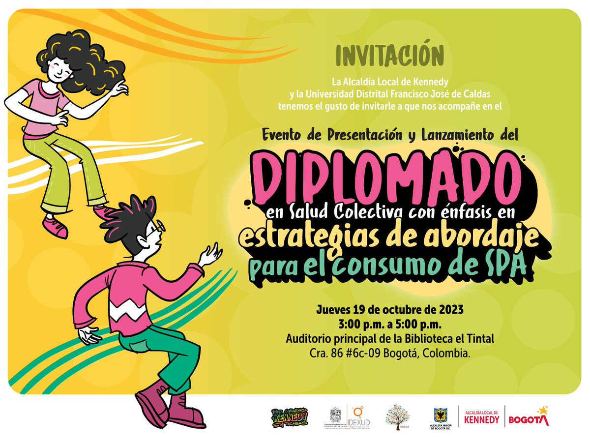 RedKennedy_'s tweet photo. ¿Tienes dudas acerca del Diplomado en Salud Colectiva con énfasis en estrategias de abordaje para el consumo de SPA?

Acompáñanos al evento de presentación y lanzamiento

#RedKennedy #ConsumoCuidado https://t.co/G99q5FgIpE