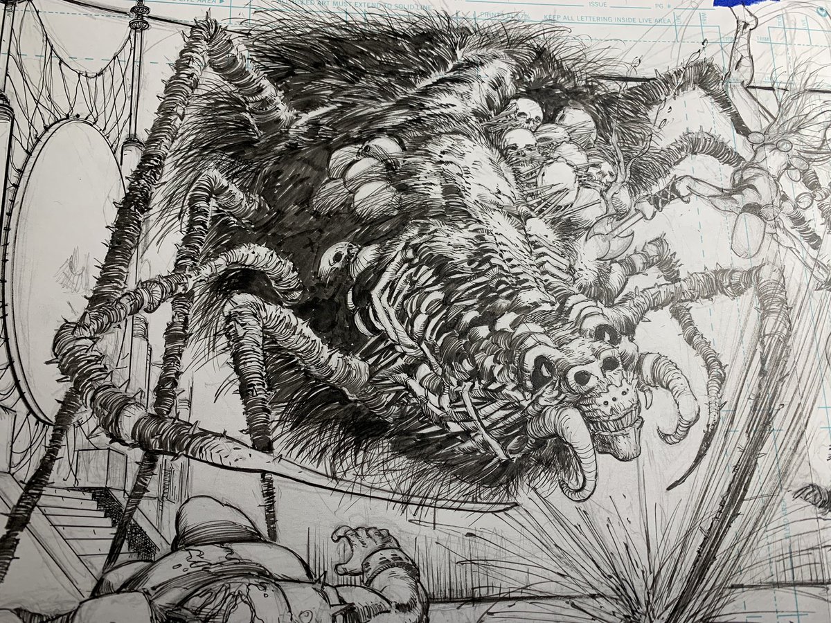 Cause sometimes #monday starts with a #giantspider. Hoping to announce this #creatorowned soon! Happy Monday. #inktober #fantasyart #ComicArt