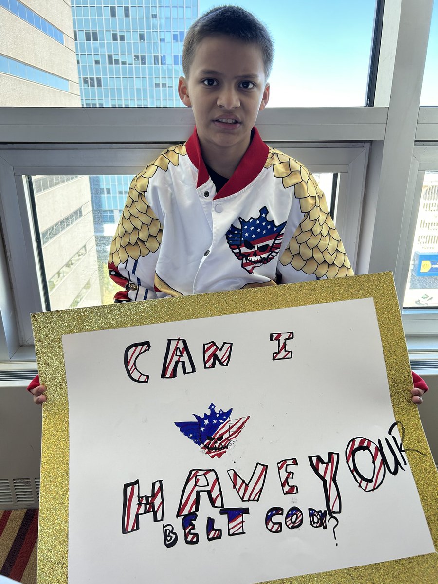 Aberna16Matthew's tweet photo. @CodyRhodes this young man will be on the left side of the ramp tonight with this sign. You are his hero and hope that he gets a shot at getting that belt tonight! He wanted to say hi before your day got too busy! See you tonight! #wweokc https://t.co/CYSI7VVTme
