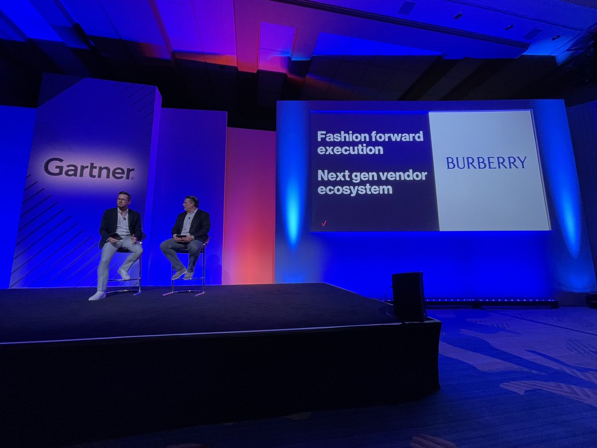Happening now at #gartnerSYM. <a href="/Burberry/">Burberry</a> joining <a href="/VerizonBusiness/">Verizon Business</a> speaking about how the leadership in IT can build a supportive and robust ecosystem.