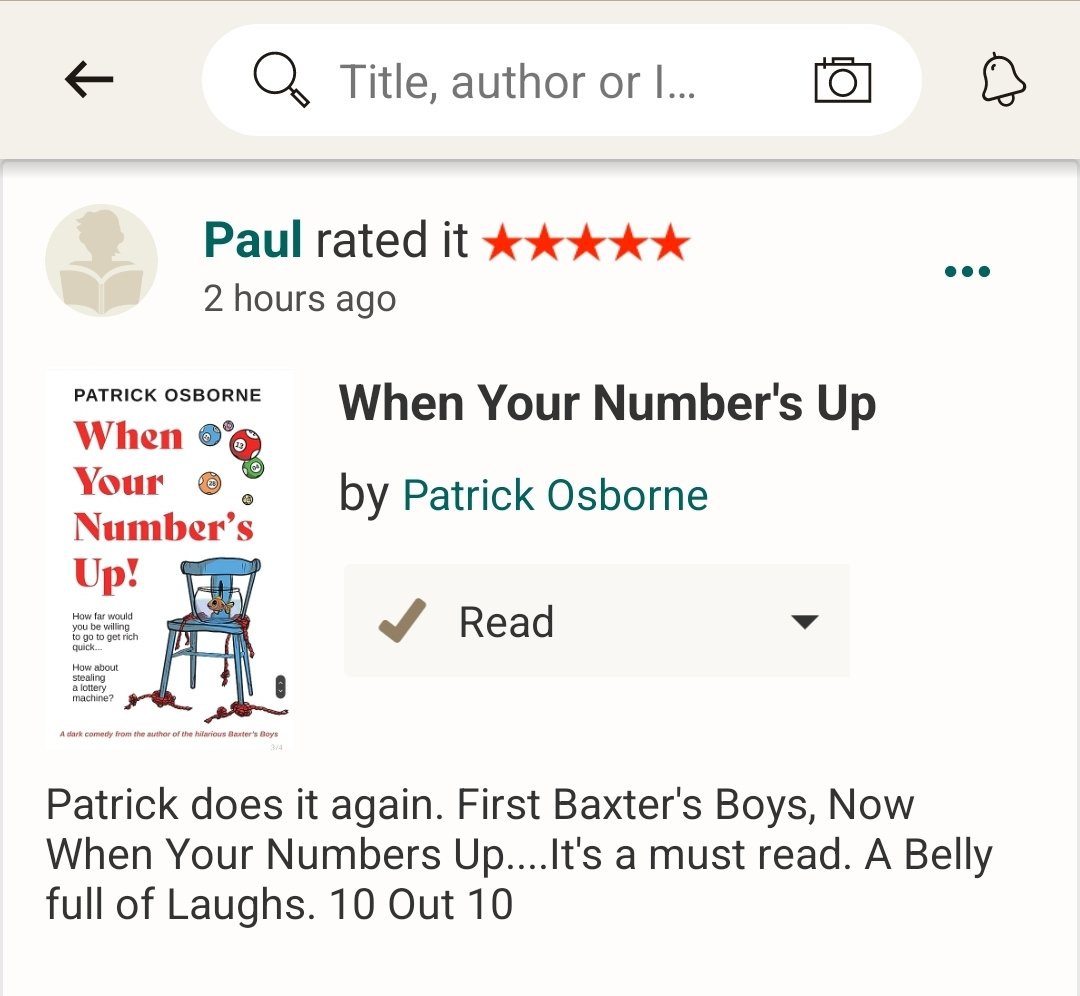 P_OsborneAuthor's tweet photo. Another 5 star review for my new novel ☘️ If you're in need of a good laugh then grab yourself a copy or download it on Kindle today. 
https://t.co/4yVIhj2MHB

#Comedy
#Dublin
#IrishWit
#Lotto
#Lottery
#ItCouldBeYou https://t.co/X952JPTvRe