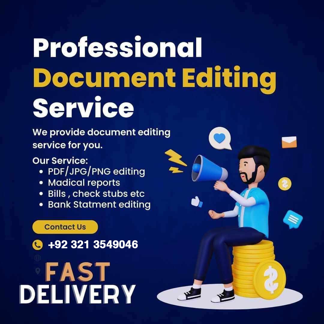 EditingPdf's tweet image. I Edit all types of Confidential, Official and Personal Documents and papers as per your need urgently.
Payment after work done
For Contact and Order DM me by WhatsApp: +923213549046
WhatsApp link:wa.link/j2fovc
#editbankstatement #editbankstatements #bank #statementedit