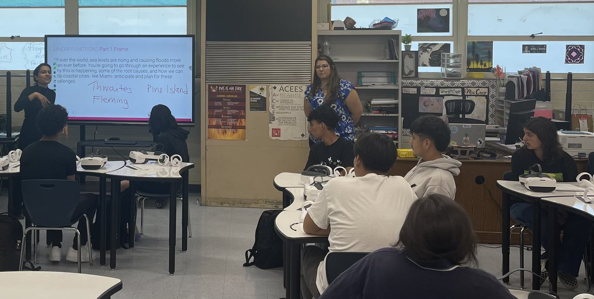 PUSDMrsPalmer's tweet photo. So grateful to have the @PrismsOfReality creator here to coach Ms. Croy! @PomonaHighPUSD #mathinreallife #VR #problemsolvingteaching https://t.co/eHjbqDPC3A