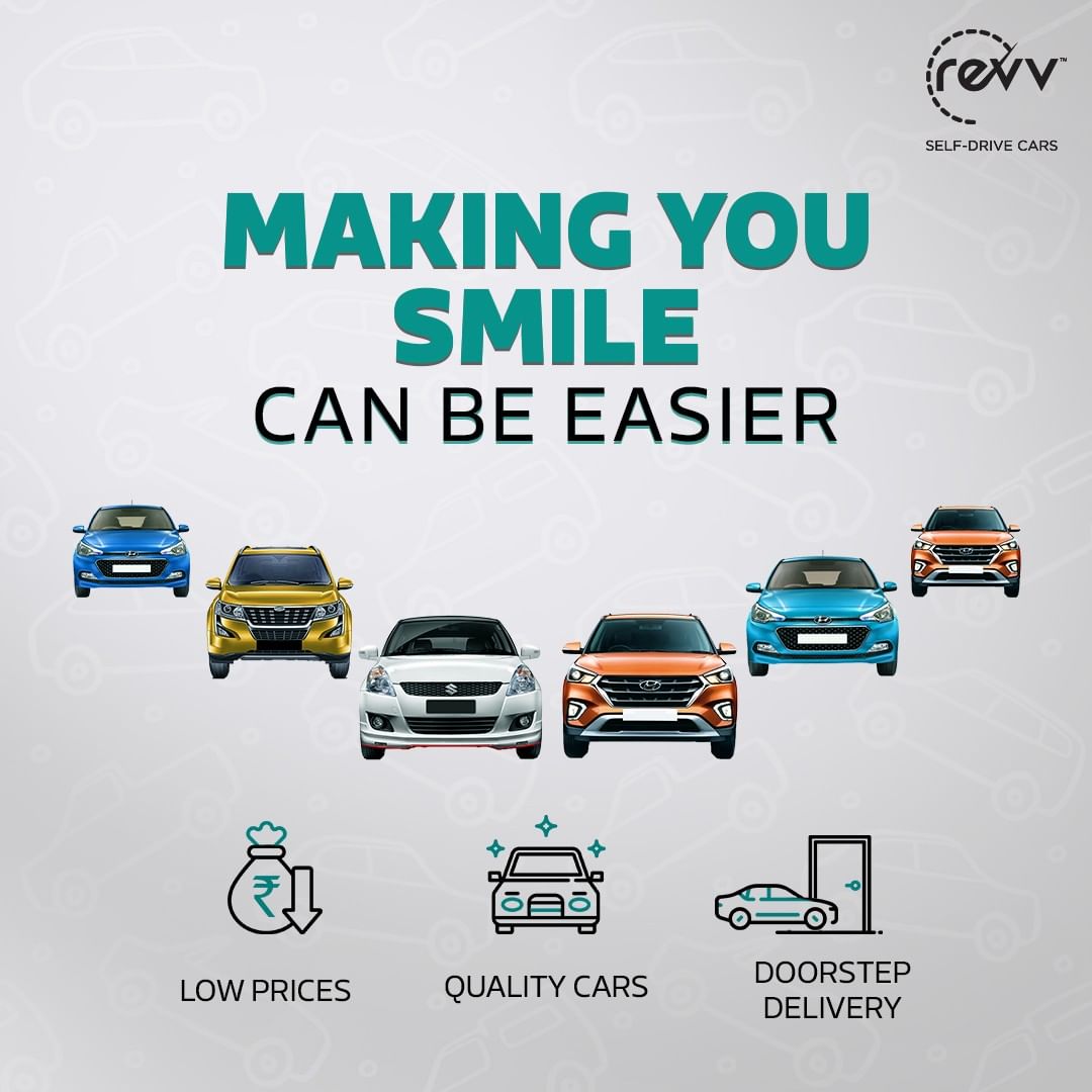 Switch to flexible booking with Revv!
.
.
.
#RevvIt #RevvCars #SelfDriveCars #sanitization #SelfDriveForSelfCare #sanitizedcars #safety #thoroughcleaning #clean #safe #staysafe